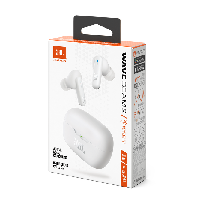JBL Wave Beam 2 - White - True Wireless Noise Cancelling Earbuds - Detailshot 15 image number null